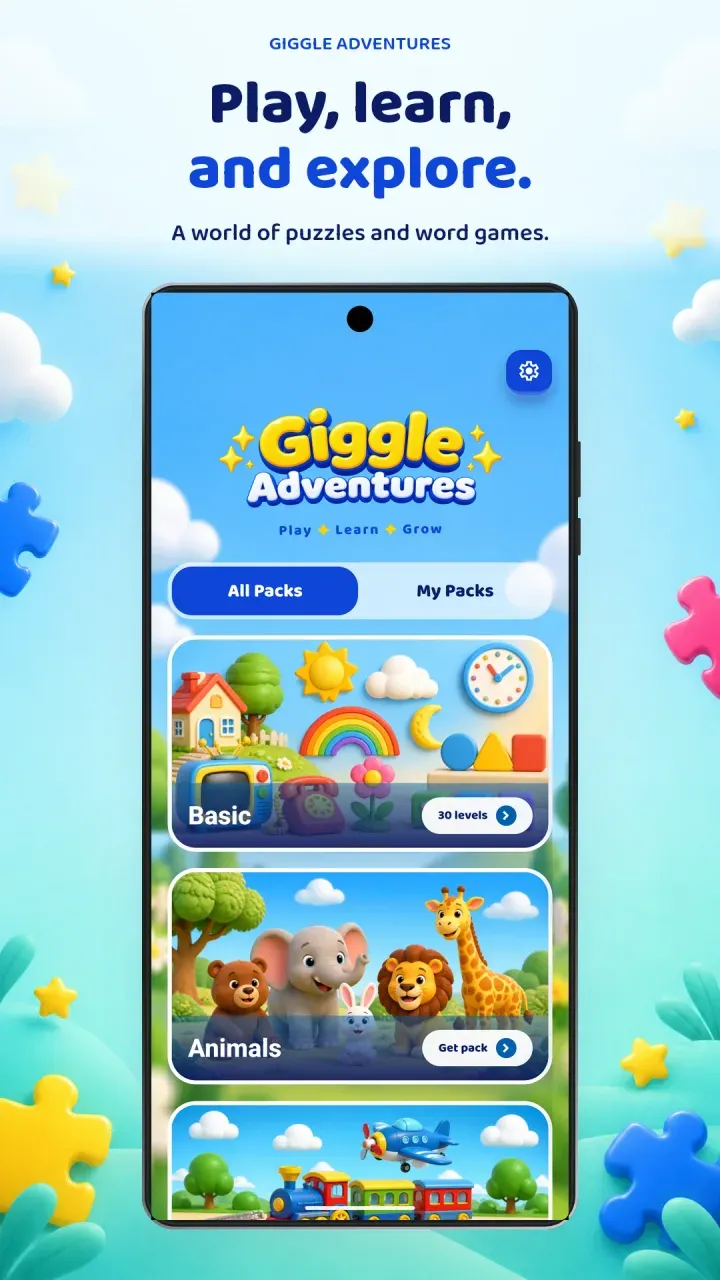 Giggle Pieces collection of learning puzzle packs